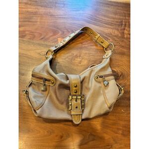 Kathy Van Zeeland Shoulder Bag Beige Jewel Studded Y2K Purse